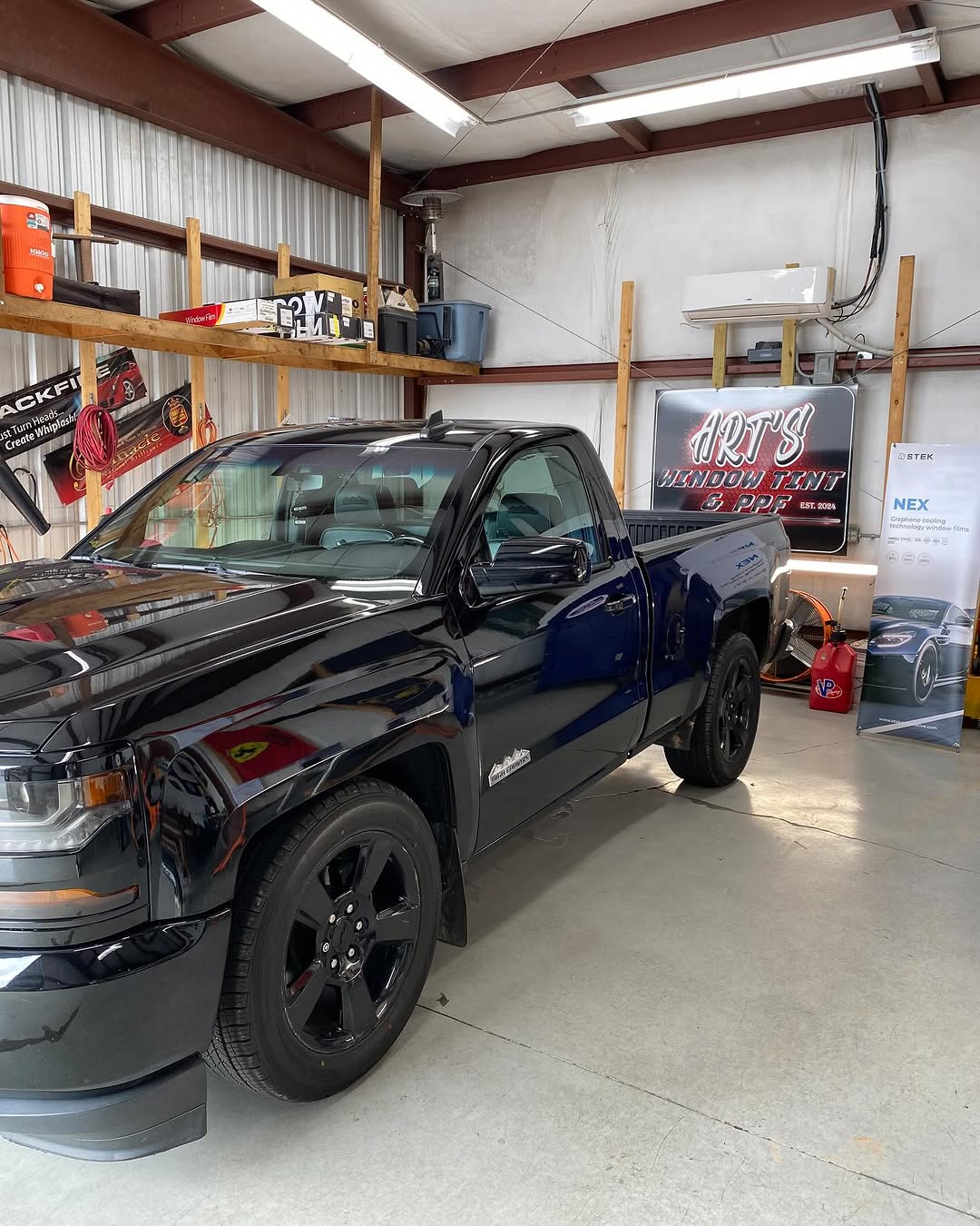 Before: Chevrolet Silverado without window tint